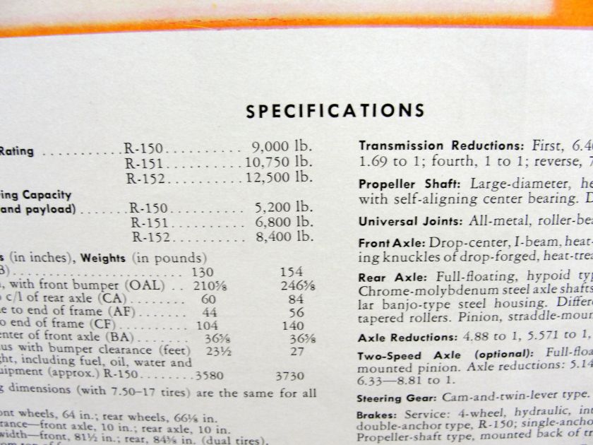 1953 International Trucks R 150 Series Brochure  