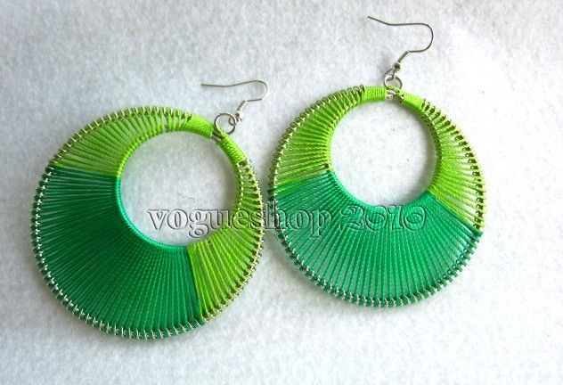 Round Handmade Thread Earring Many Color Available 2.4  