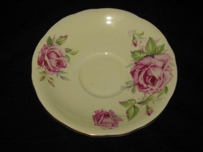 Aynsley C904/2 Cup & Saucer Set, Pale Green & Pink Rose  