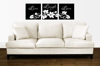 LIVE LAUGH LOVE FLOWER VINYL WALL DECAL STICKER ART  