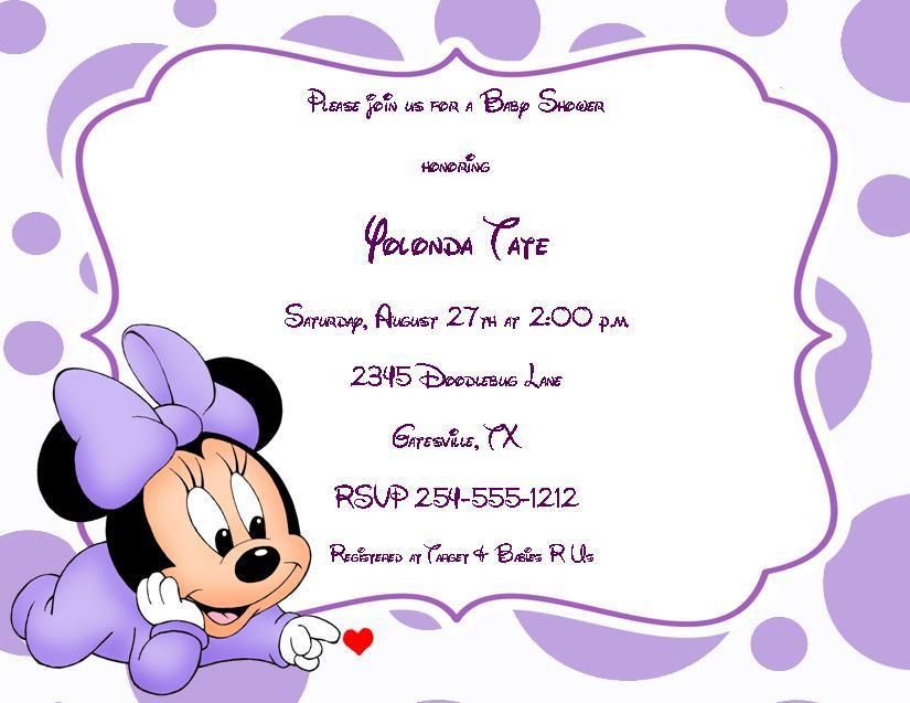 24 Baby Minnie Mouse Baby Shower Invitations  
