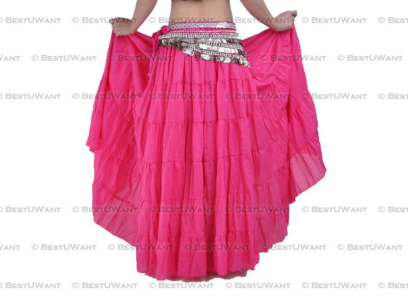 Belly Dance Bohemian Gypsy 6 Tiers Dress Skirt Costume  