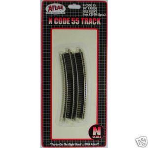 Atlas 2010 N Code 55 10 radius curve 6/pkg  