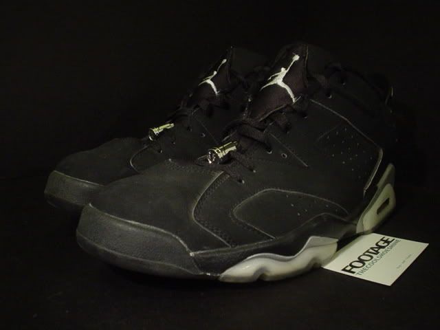 2002 Nike Air Jordan VI 6 Retro BLACK SILVER Low 12.5  