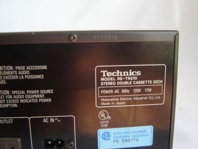 Technics RS TR210 Stereo Dual Cassette Deck  