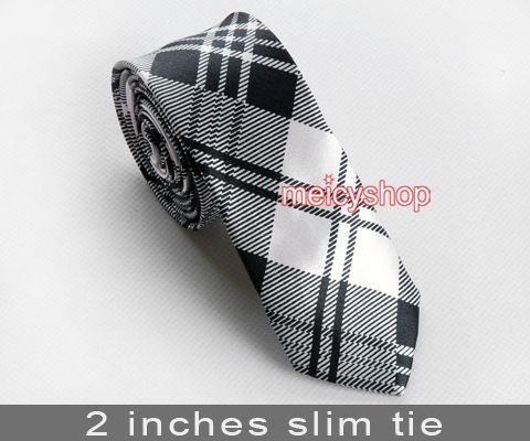 1pc Argyle Checkers Skinny Necktie Emo Punk Slim 2 Tie  