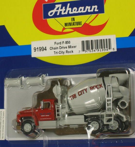 Athearn 91994 HO Ford F850 Cement Truck, Tri City Rock  