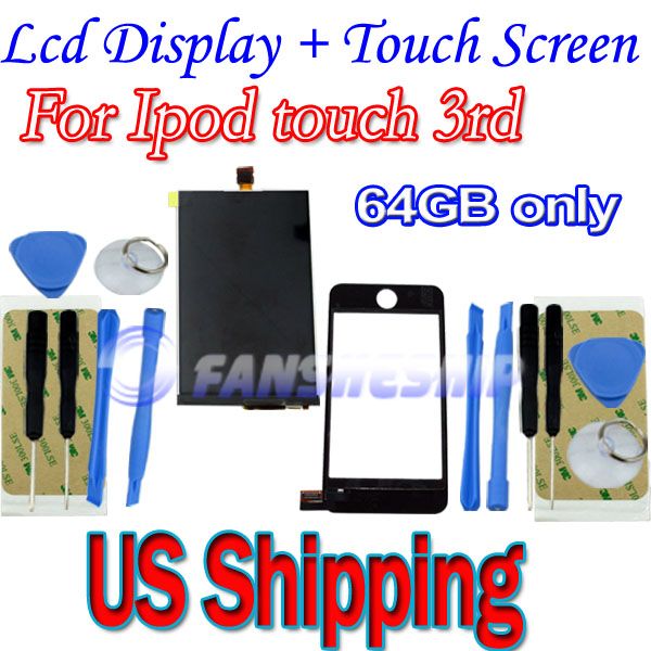 LCD Screen + Glass Digitizer Replacement for iPod Touch 3rd Gen 