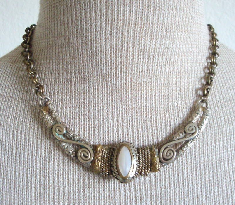 Vintage Art Deco Ancient Chunky Necklace Unusual  