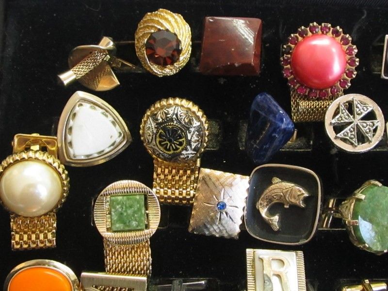   CUFFLINKS*Signed*Many RHINESTONE PIECES*Craft Jewelry Lot  