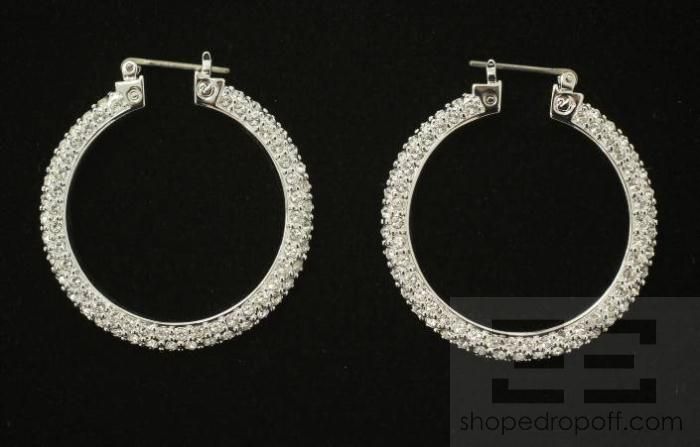 Swarovski Crystal Rhinestone Hoop Earrings  