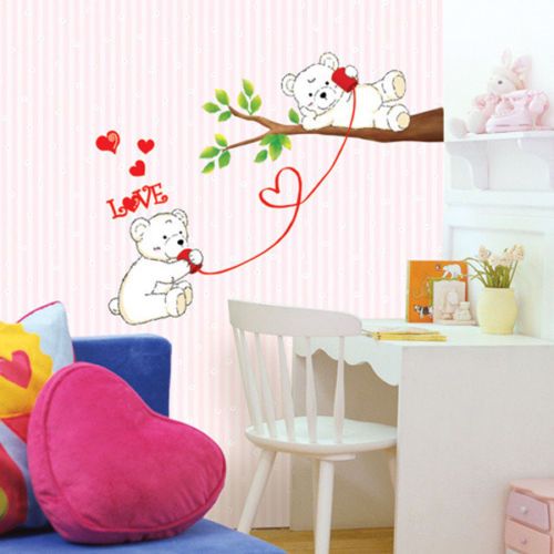 BABY BEARS VINYL WALL ART NURSERY DECOR DECAL STICKERS  