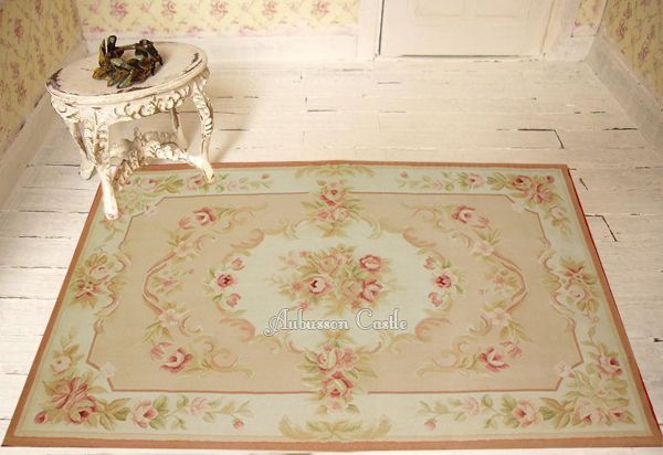 3X5 Shabby French Chic Aubusson Rug ~ LIGHT PINK IVORY CREAM Subtle 