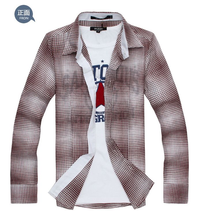 CAUSAL GRADIENT PLAID SHIRT 1693  