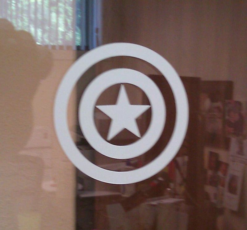 single color Captain America shield decal color options  