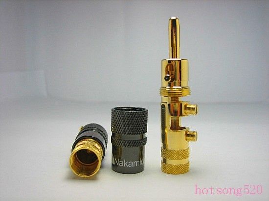 4pcs 24K NAKAMICHI Speaker Banana Plug 10mm Connector  