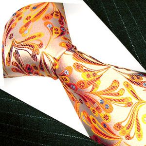 84209 US LORENZO CANA NEW SILK TIES PAISLEY GOLDEN  