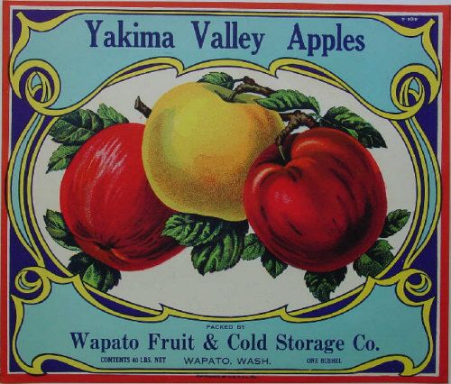 Yakima Valley Apple Crate Label Wapato, WA  