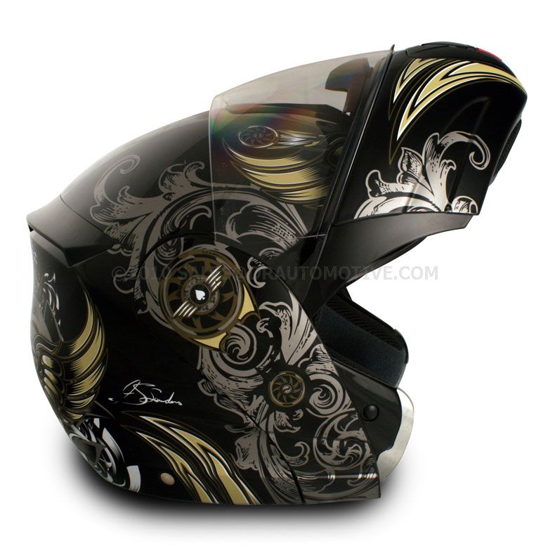 VCAN MOTORCYCLE HELMET DOT NEW V210 AVIATOR/BLACK M  