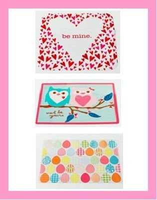 Valentines Day OR Easter Vinyl Placemats 3 Styles U Pick Hearts Owls 