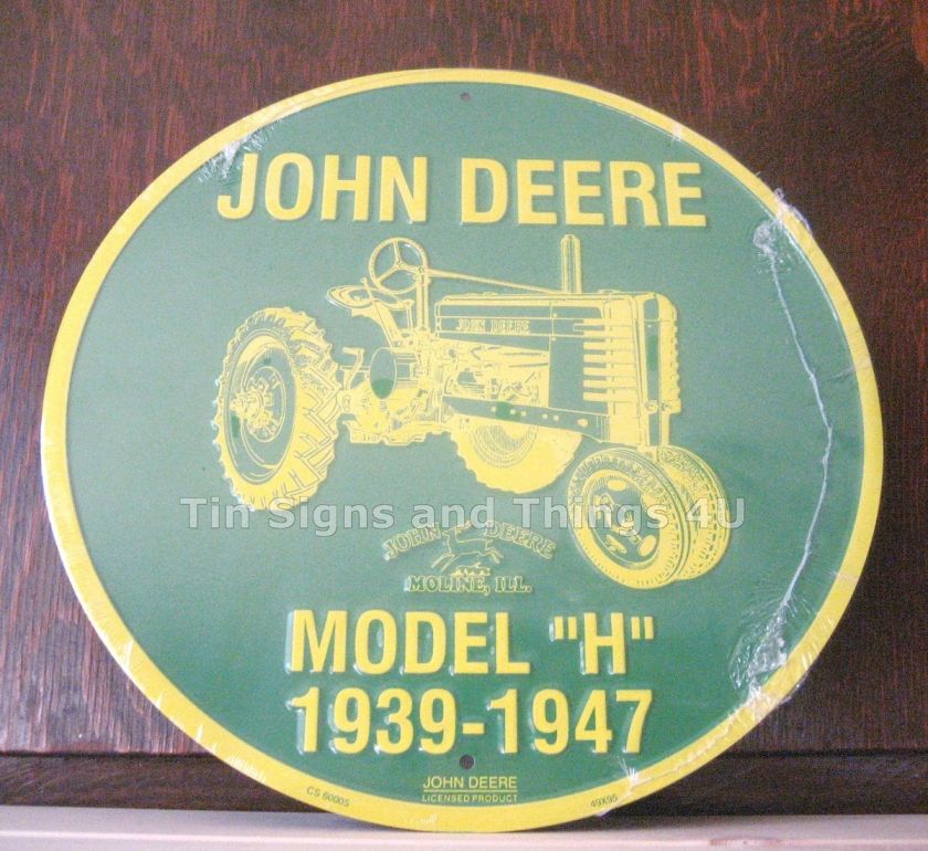 John Deere Aluminum Round Sign Model tractor vintage  