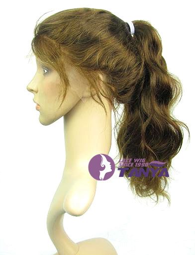   wave 100% indian remy human hair full lace wigs  high ponytail  