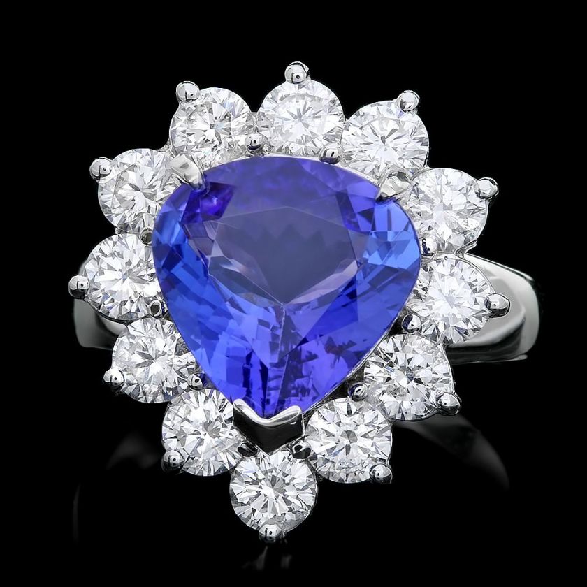 16800 CERTIFIED 14K WHITE GOLD 4.00CT TANZANITE 2.00CT DIAMOND RING 