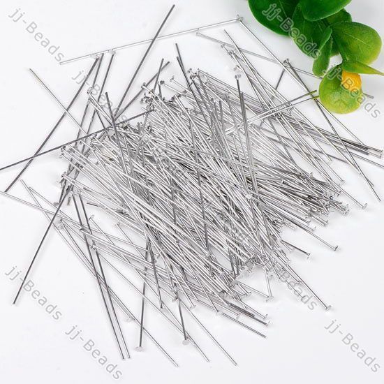 500P Wholesale Silver Plate Flat Head Pin DIY 0.7*50mm  