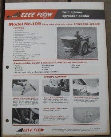 Avco Ezee Flow 109 Showroom Spreader Seeder Brochure  