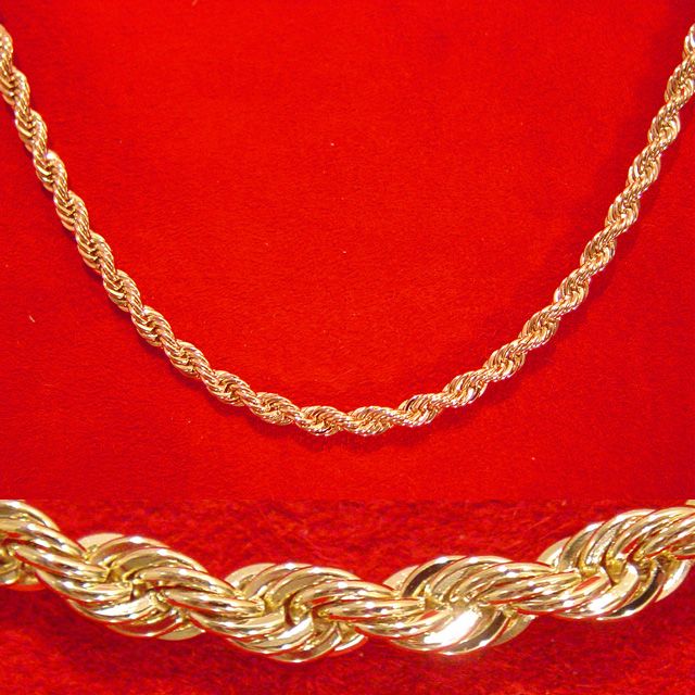   GOLD GP FAT 5mm FRENCH ROPE CHAIN NECKLACE ALL SIZES FREE SHIP  