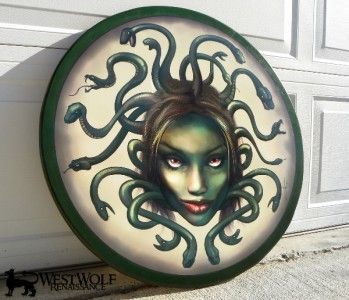   or Gorgon Shield   sca/larp/spartan/troy/artwork/wooden armor   NEW