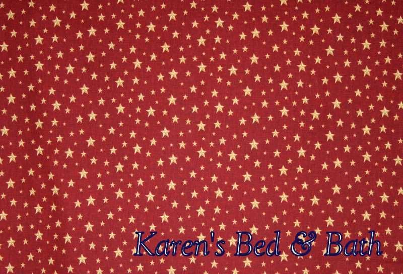 Red With Gold Stars Patriotic Curtain Valance NEW  