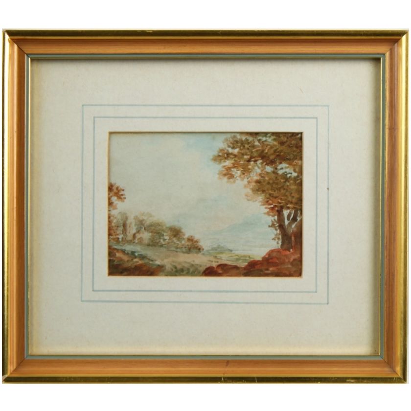 Victorian Antique Hilltop Landscape Painting x  