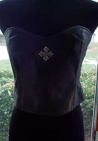 HARLEY DAVIDSON~LEATHER BUSTIER w/MetalMedallionSz8(36)  