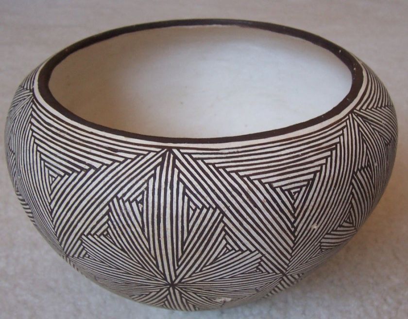 Antique Acoma NM Pottery Bowl by SW Indian Grace Chino  