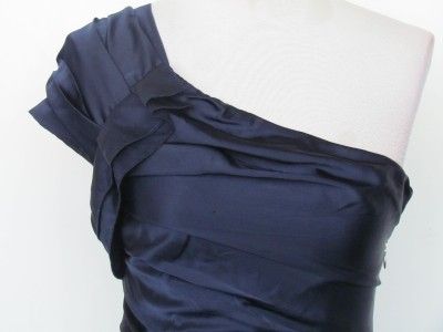 NWOT EXPRESS DARK BLUE ONE SHOULDER RUFFLE DRESS, sz 12  