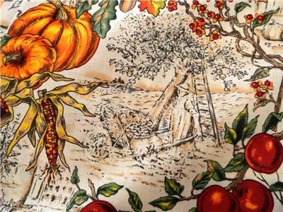 New Pumpkin Toile Fabric BTY Fall Autumn Holiday Thanksgiving  