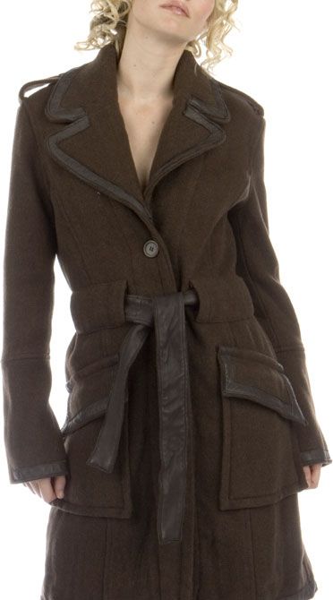 NWT Da nang Long woolen woven coat in chocolate L  