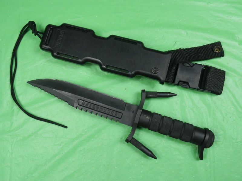 US BUCK 184 Huge Black Bowie Survival Fighting Knife  