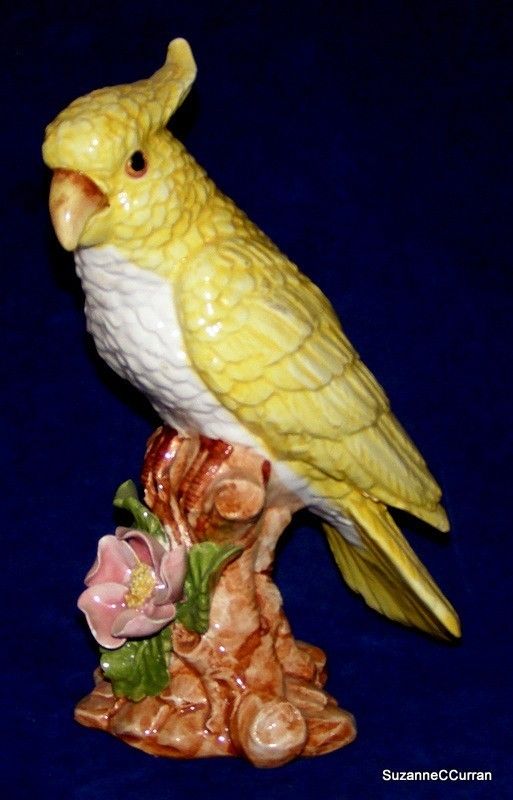   Italian Faience Art Pottery Yellow Parrot Figurine Italy  