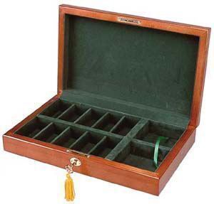 250 Chip Poker Case w/ Card Storage Mahogany Finish  