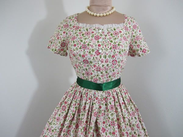 VinTaGe 50s*DUTCH TULIP*CHIC Garden Party Dress M  