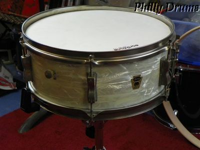 Very Cool Vintage Ludwig 14x5 Snare Drum 6 Lugs WMP Late 50s  