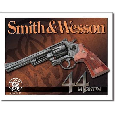 Smith & Wesson 44 Magnum Handgun Retro TIN SIGN 12.5x16  