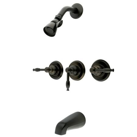 Kingston Brass Tub & Shower Faucet 3 Handles Bronze  