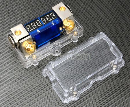 Nickel Plated Digital LED ANL Fuse Holder 0 2 4 Gauge IN & OUT Voltage 