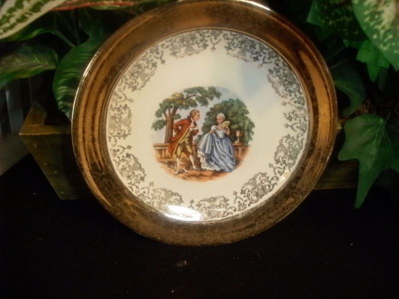 ANTIQUE LOVELY RARE SABIN DISHWARE WARRANTED 22K PLATE  