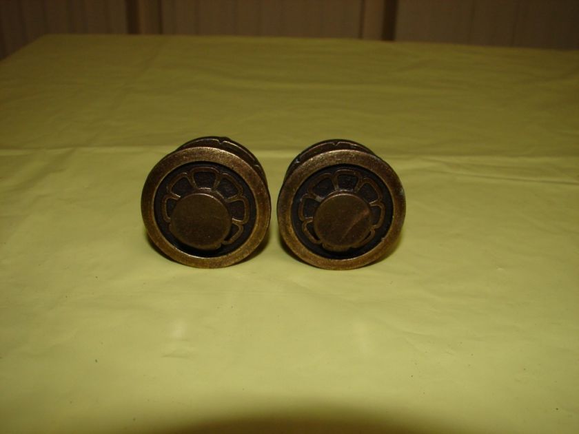 Vintage 2 Metal Dresser Drawer Knobs  