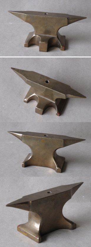 ANTIQUE BRASS MINIATURE ANVIL / PAPERWEIGHT  