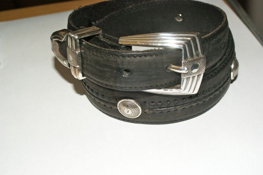 BRIGHTON SILVER ONYX ART DECO BELT LADYS NWT@  